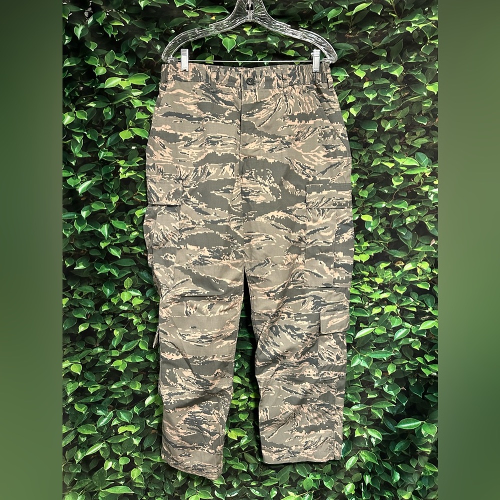 Camouflage Pants US Air Force Military Issue Mens Small Elastic Waist Green